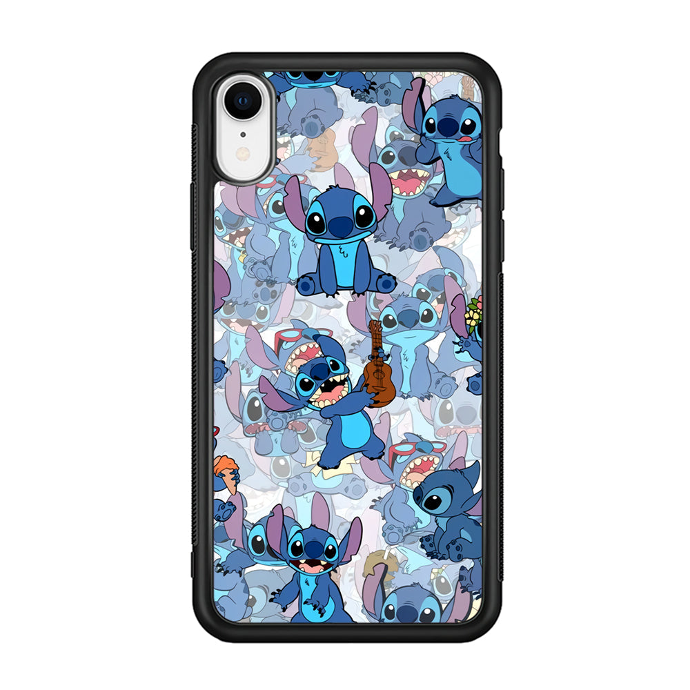 Stitch Shadow Clones iPhone XR Case-Rubber Black (2D Case)-Oxvistore
