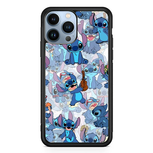 Stitch Shadow Clones iPhone 14 Pro Case-Rubber Black (2D Case)-Oxvistore