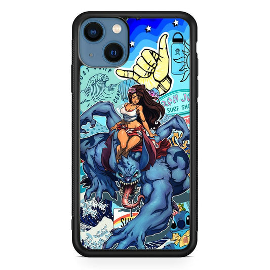 Stitch The Adult Mode iPhone 14 Plus Case-Rubber Black (2D Case)-Oxvistore