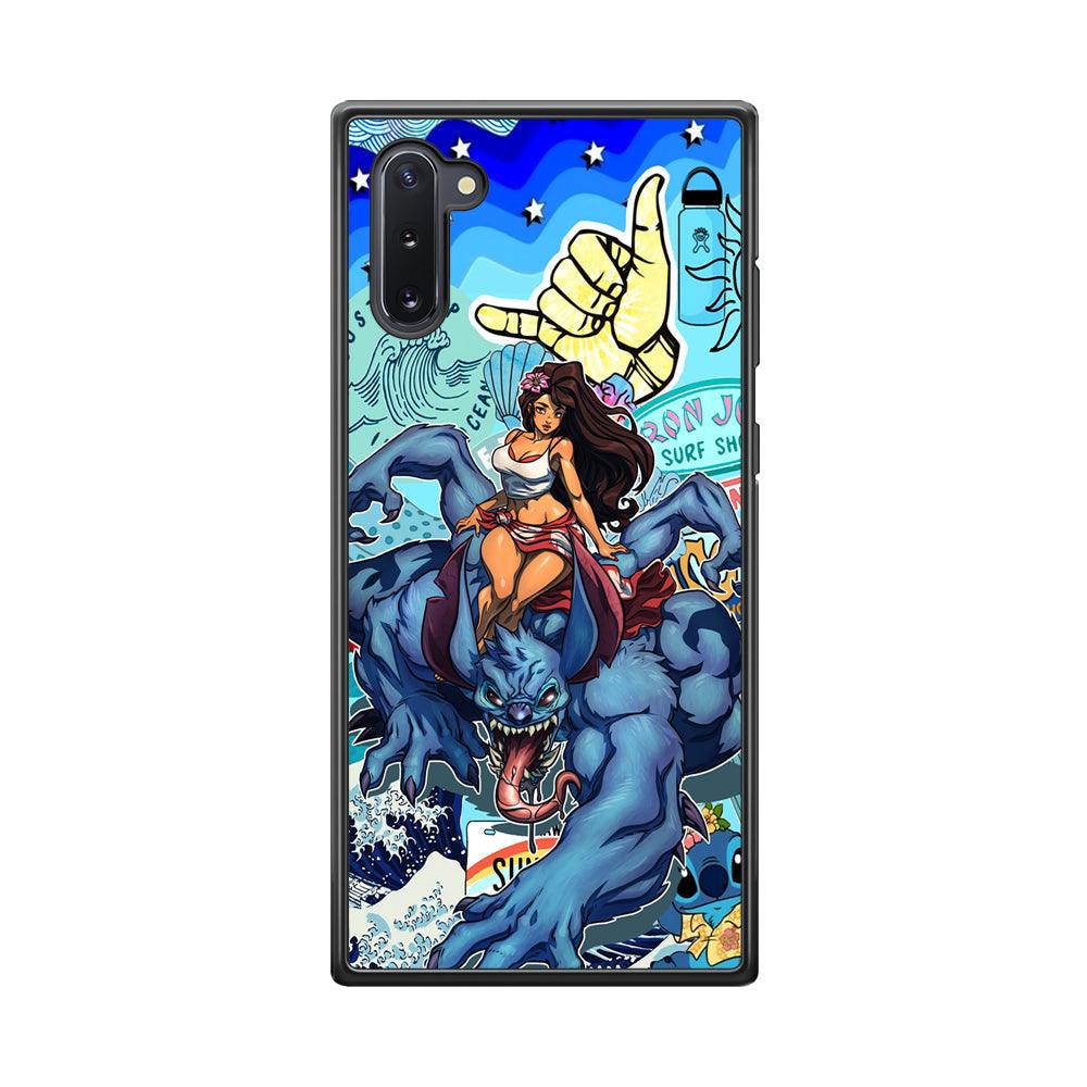 Stitch The Adult Mode Samsung Galaxy Note 10 Case-Rubber Black (2D Case)-Oxvistore