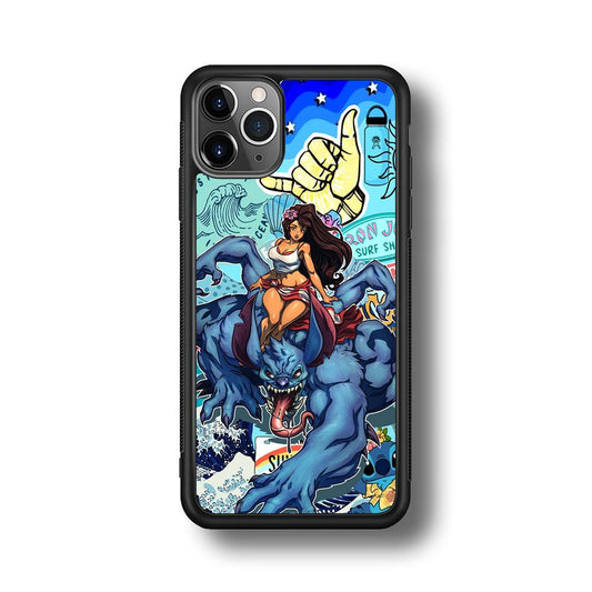Stitch The Adult Mode iPhone 11 Pro Max Case-Rubber Black (2D Case)-Oxvistore
