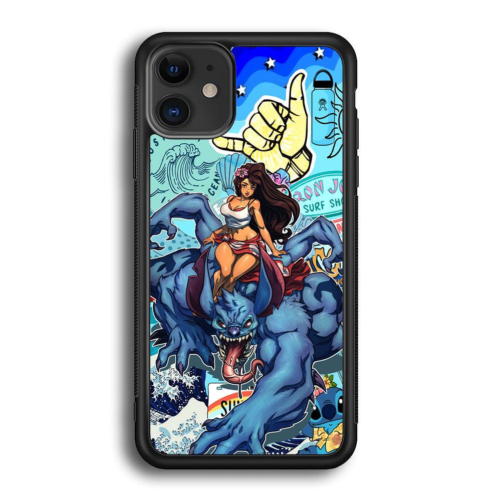 Stitch The Adult Mode iPhone 11 Case-Rubber Black (2D Case)-Oxvistore