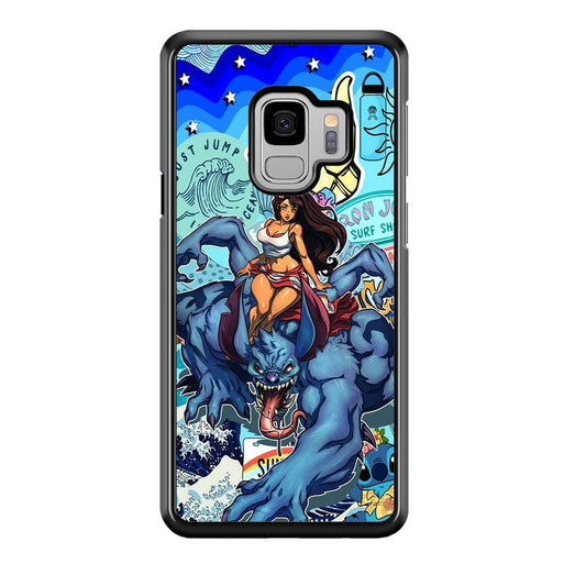 Stitch The Adult Mode Samsung Galaxy S9 Case-Rubber Black (2D Case)-Oxvistore