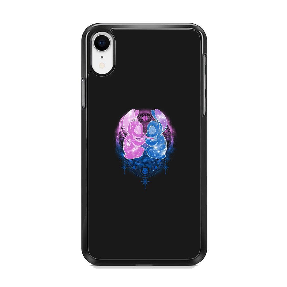 Stitch And Angel Yoga Style iPhone XR Case-Rubber Black (2D Case)-Oxvistore