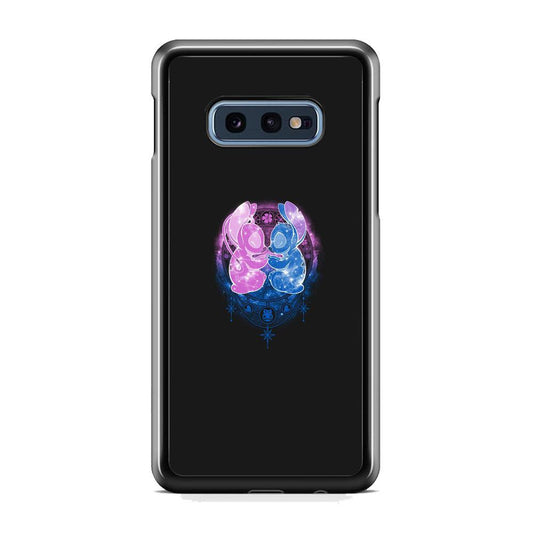 Stitch And Angel Yoga Style Samsung Galaxy S10E Case-Rubber Black (2D Case)-Oxvistore