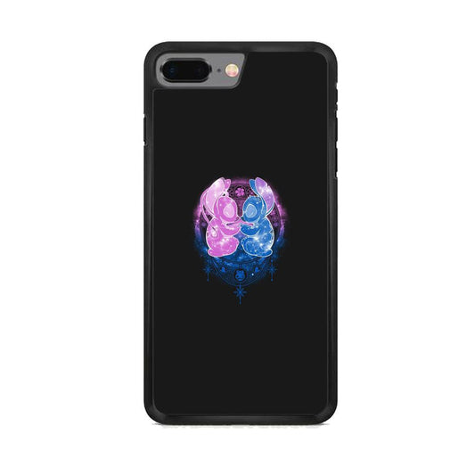 Stitch And Angel Yoga Style iPhone 7 Plus Case-Rubber Black (2D Case)-Oxvistore