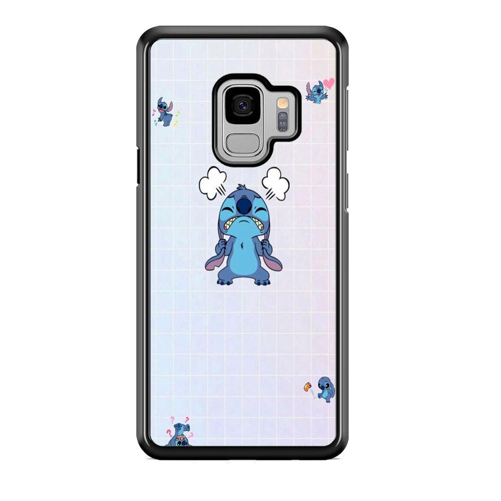Stitch Angry Style Samsung Galaxy S9 Case-Rubber Black (2D Case)-Oxvistore