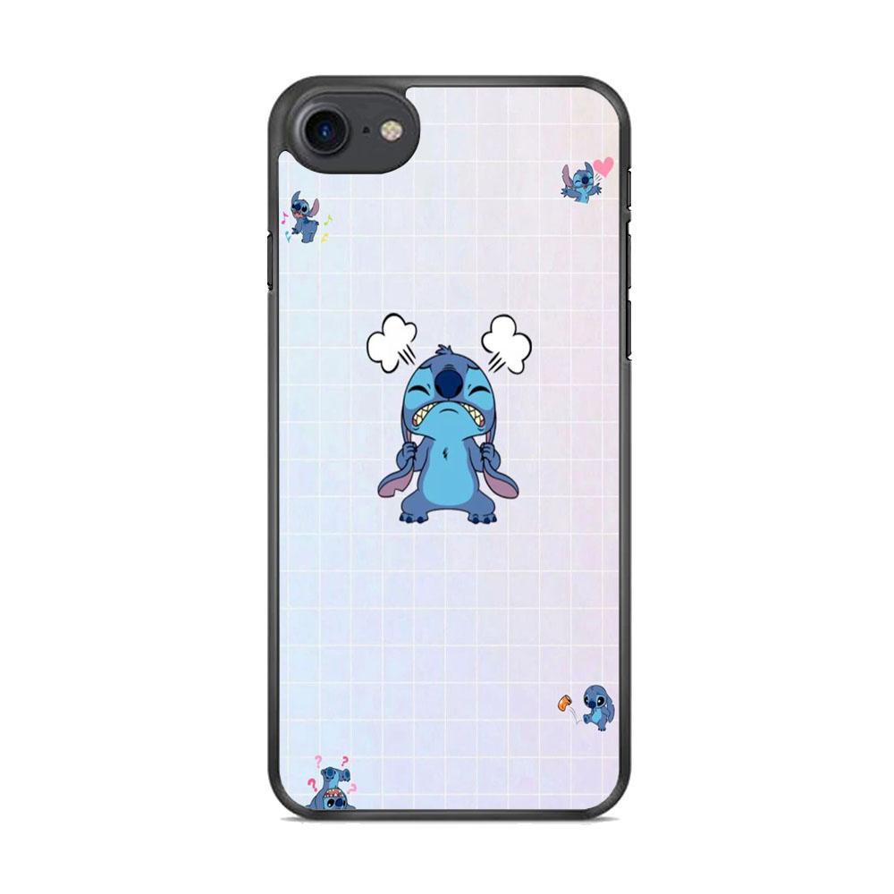 Stitch Angry Style iPhone 8 Case-Rubber Black (2D Case)-Oxvistore