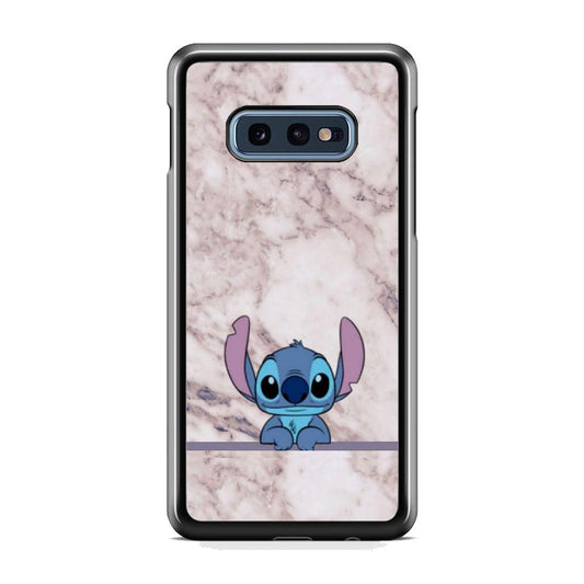 Stitch Marmer Wall Samsung Galaxy S10E Case-Rubber White (2D Case)-Oxvistore