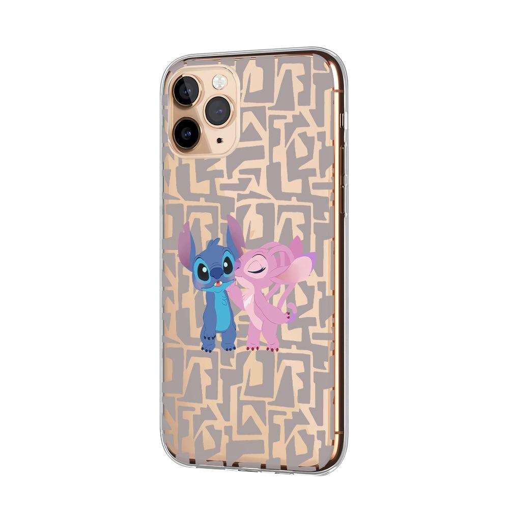 Stitch and Angel Love Through Kisses Clear Soft Case-Oxvistore