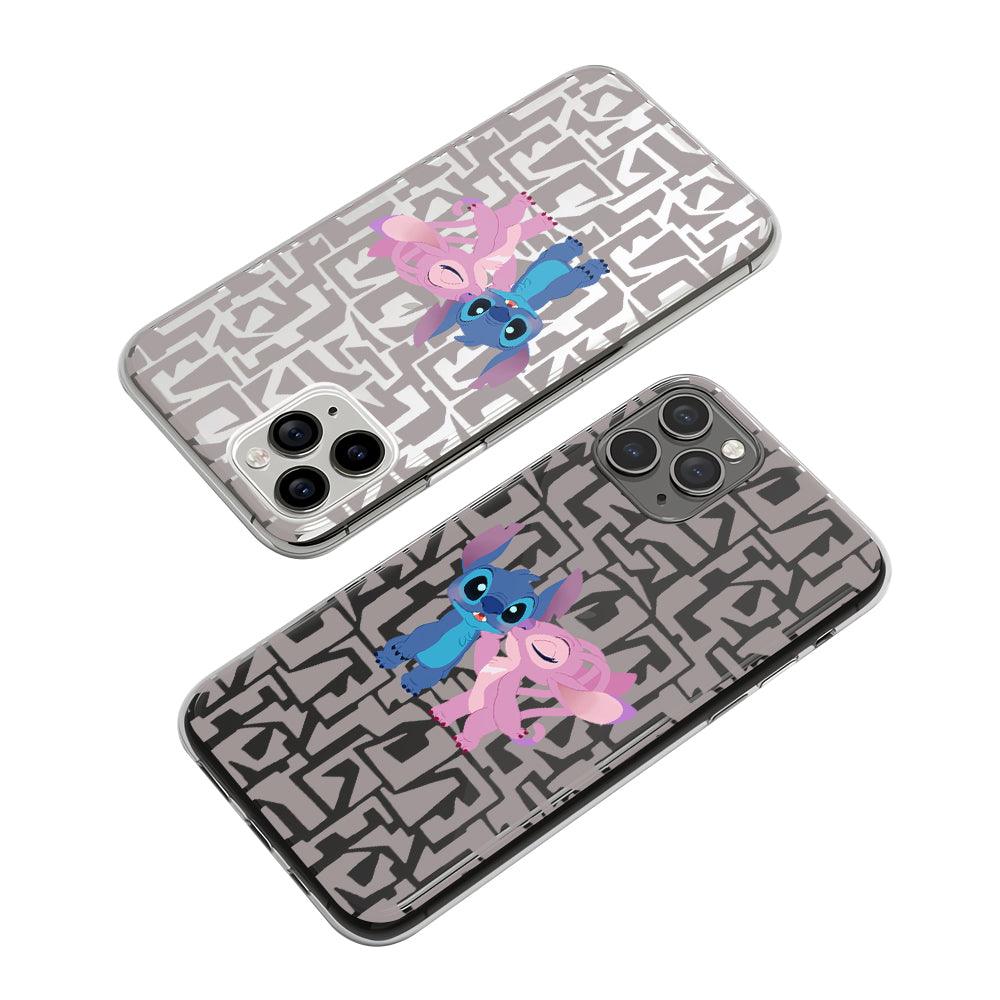 Stitch and Angel Love Through Kisses Clear Soft Case-Oxvistore