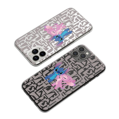 Stitch and Angel Love Through Kisses Clear Soft Case-Oxvistore
