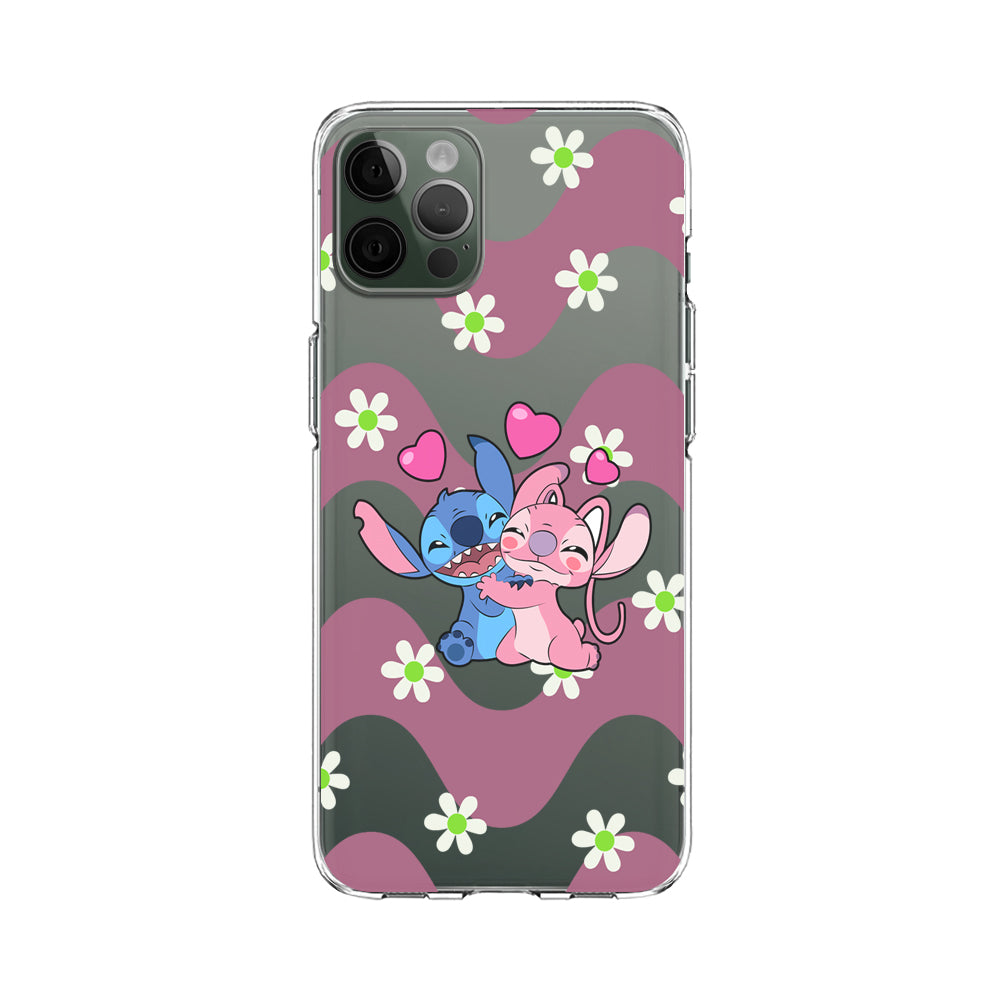 Stitch and Angel Sharing Love Clear Soft Case