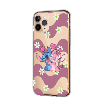 Stitch and Angel Sharing Love Clear Soft Case