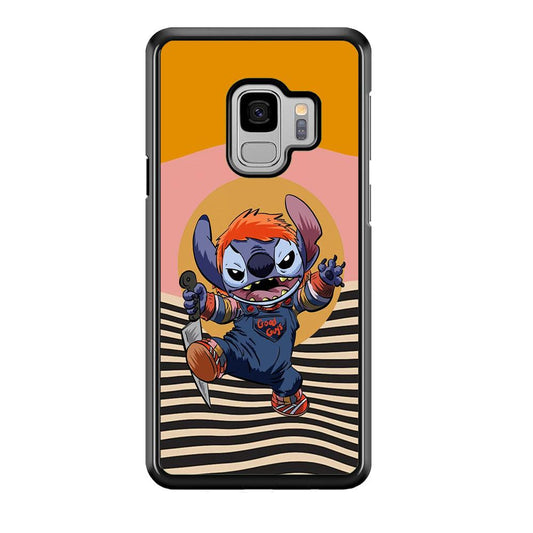 Stitch with Chucky Inside Samsung Galaxy S9 Case-Rubber Black (2D Case)-Oxvistore