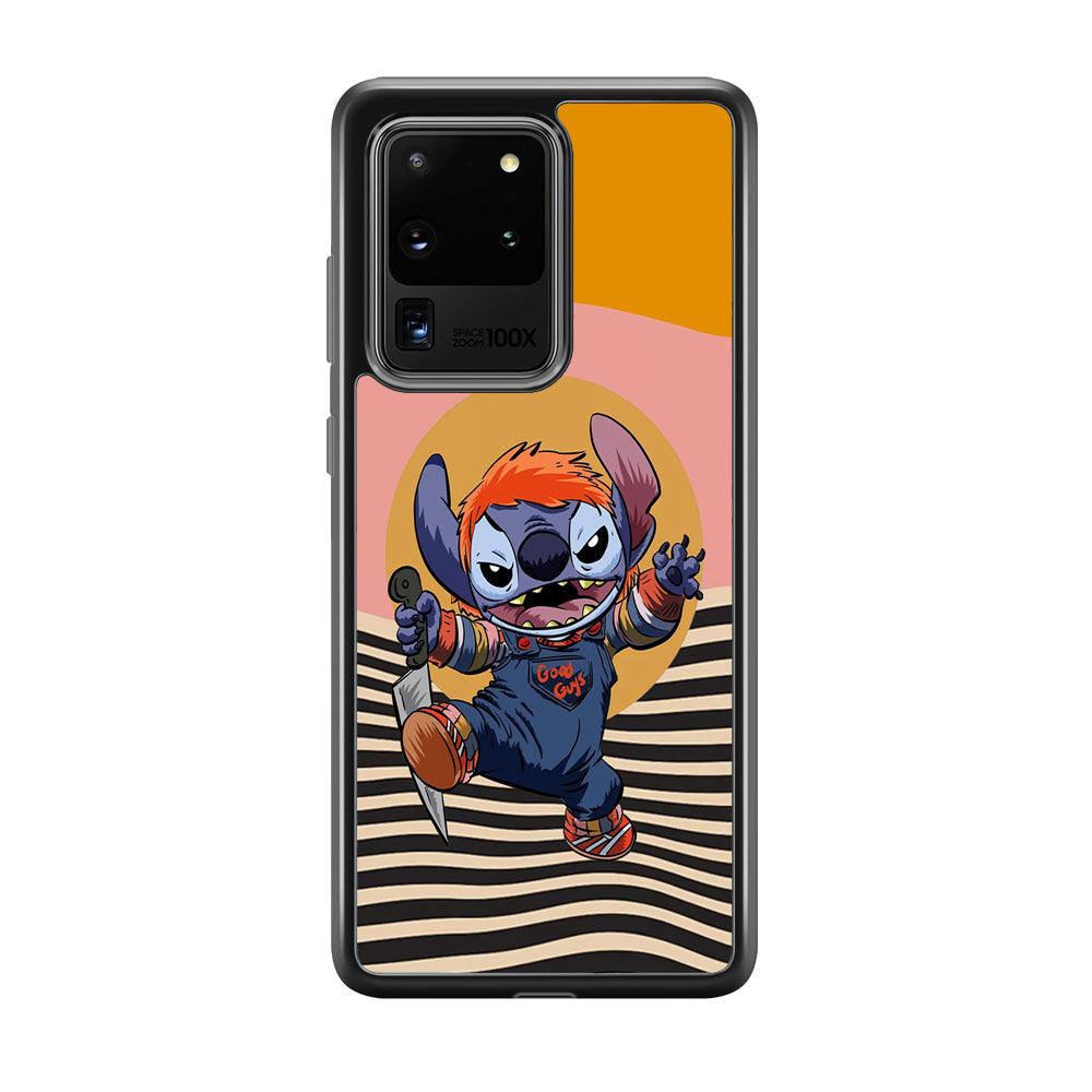 Stitch with Chucky Inside Samsung Galaxy S20 Ultra Case-Rubber Black (2D Case)-Oxvistore