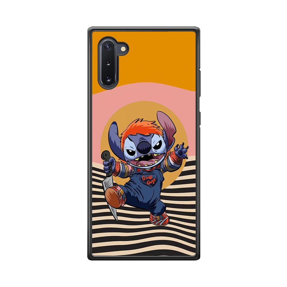 Stitch with Chucky Inside Samsung Galaxy Note 10 Case-Rubber Black (2D Case)-Oxvistore