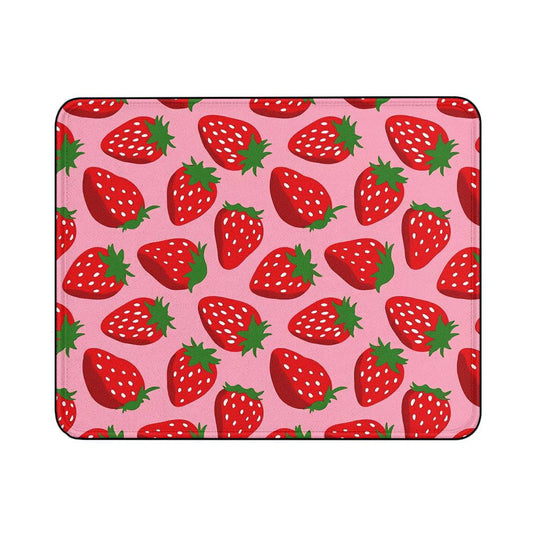 Strawberries Pattern Pink Mouse Pads-18x21 CM-Oxvistore