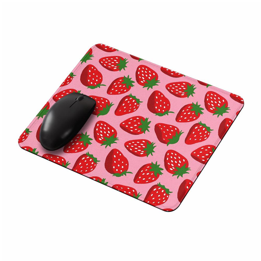 Strawberries Pattern Pink Mouse Pads-Oxvistore