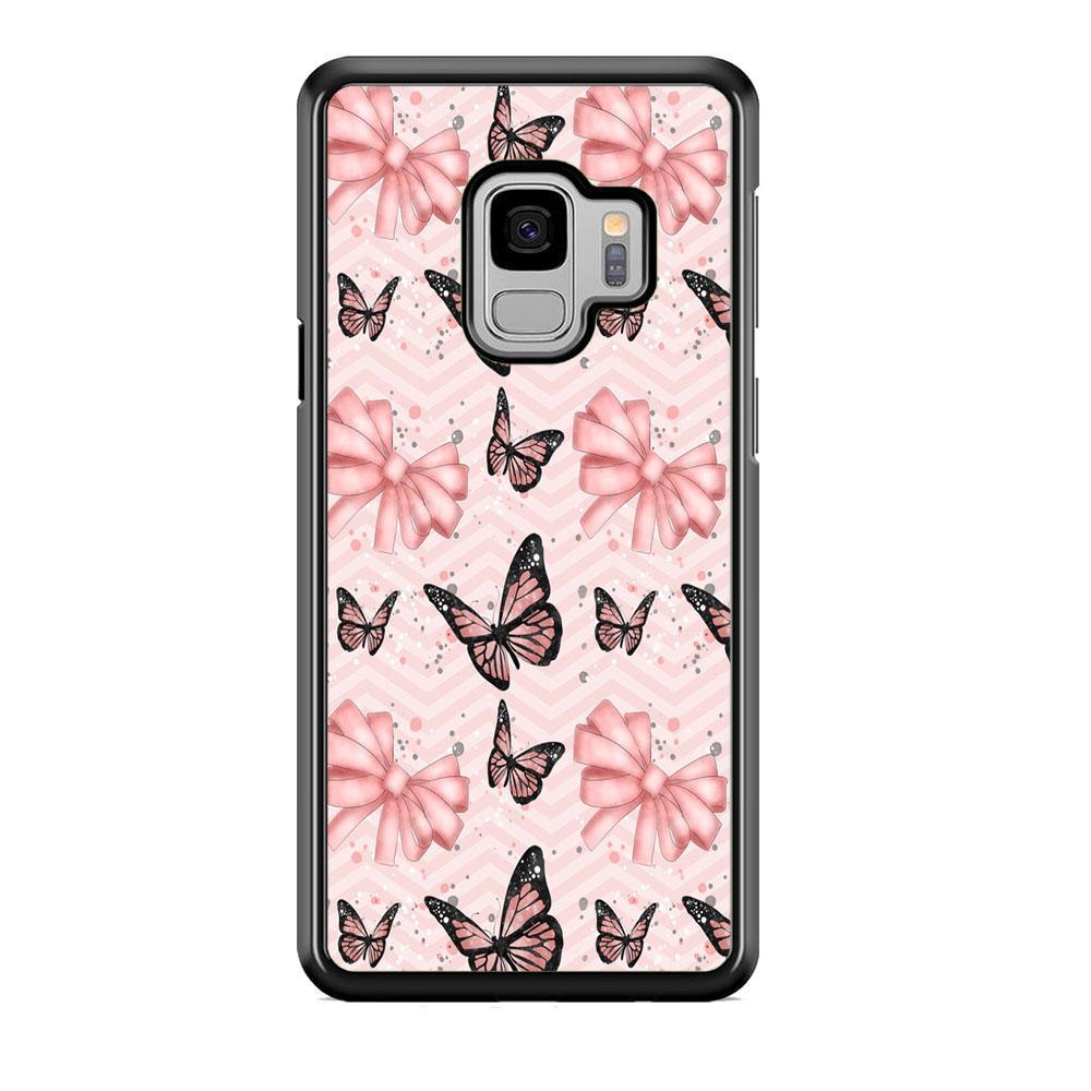 Strip Beauty Butterfly Samsung Galaxy S9 Case-Rubber Black (2D Case)-Oxvistore