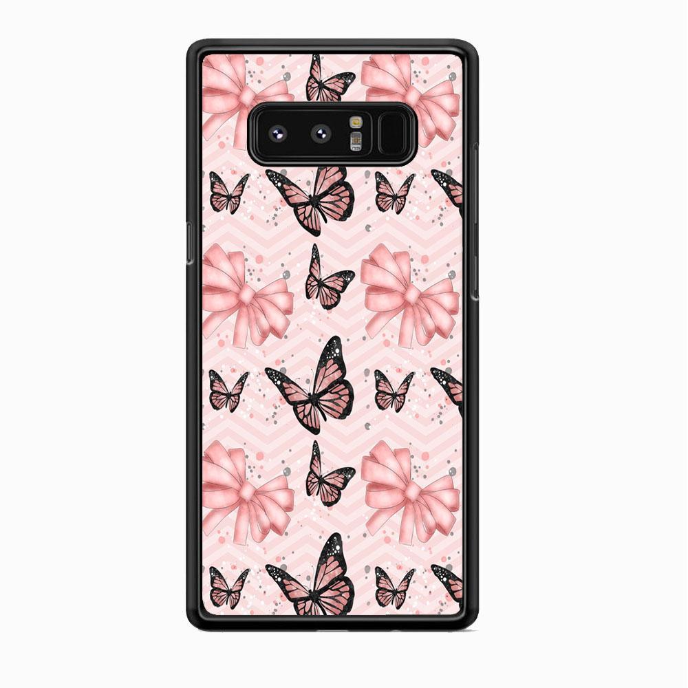 Strip Beauty Butterfly Samsung Galaxy Note 8 Case-Rubber Black (2D Case)-Oxvistore