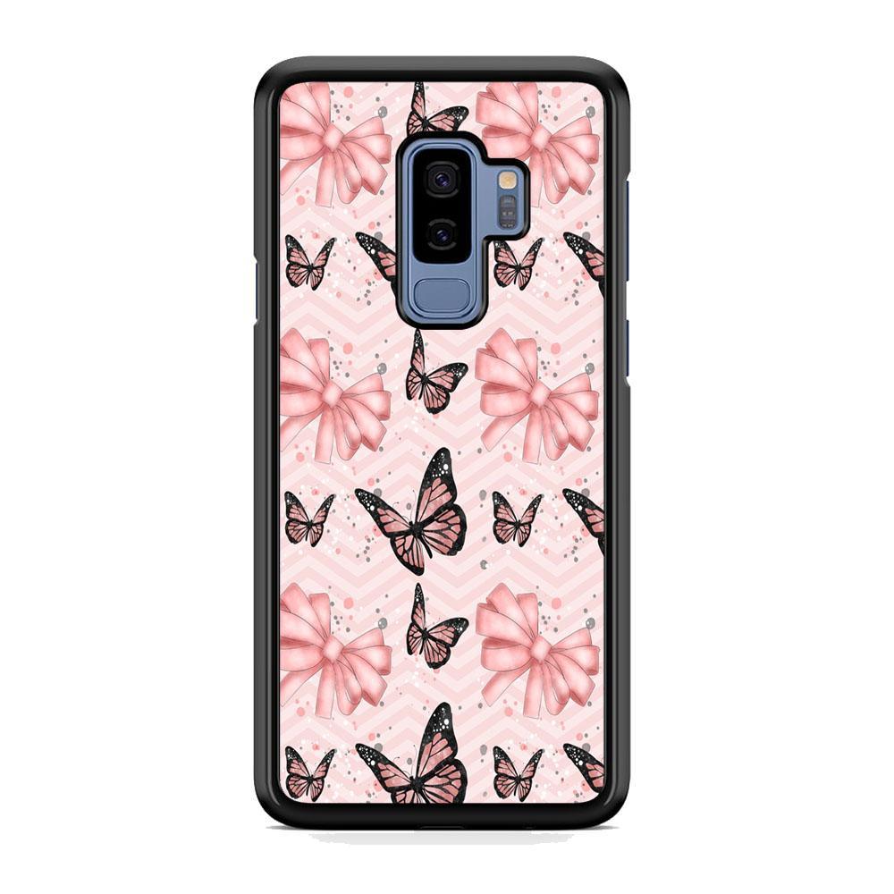 Strip Beauty Butterfly Samsung Galaxy S9 Plus Case-Rubber Black (2D Case)-Oxvistore