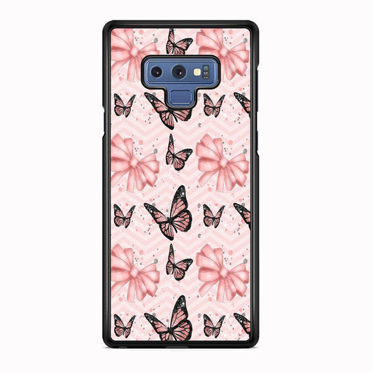 Strip Beauty Butterfly Samsung Galaxy Note 9 Case-Rubber Black (2D Case)-Oxvistore