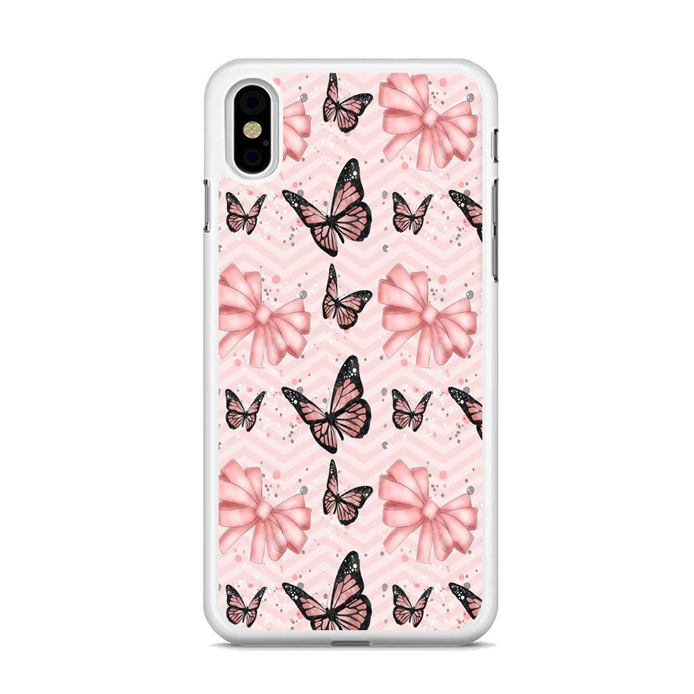 Strip Beauty Butterfly iPhone X Case-Oxvistore