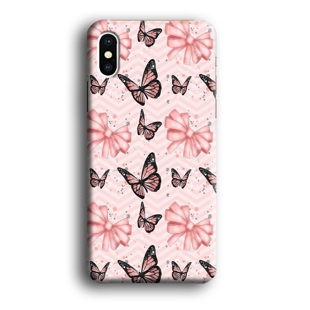 Strip Beauty Butterfly iPhone X Case-Oxvistore