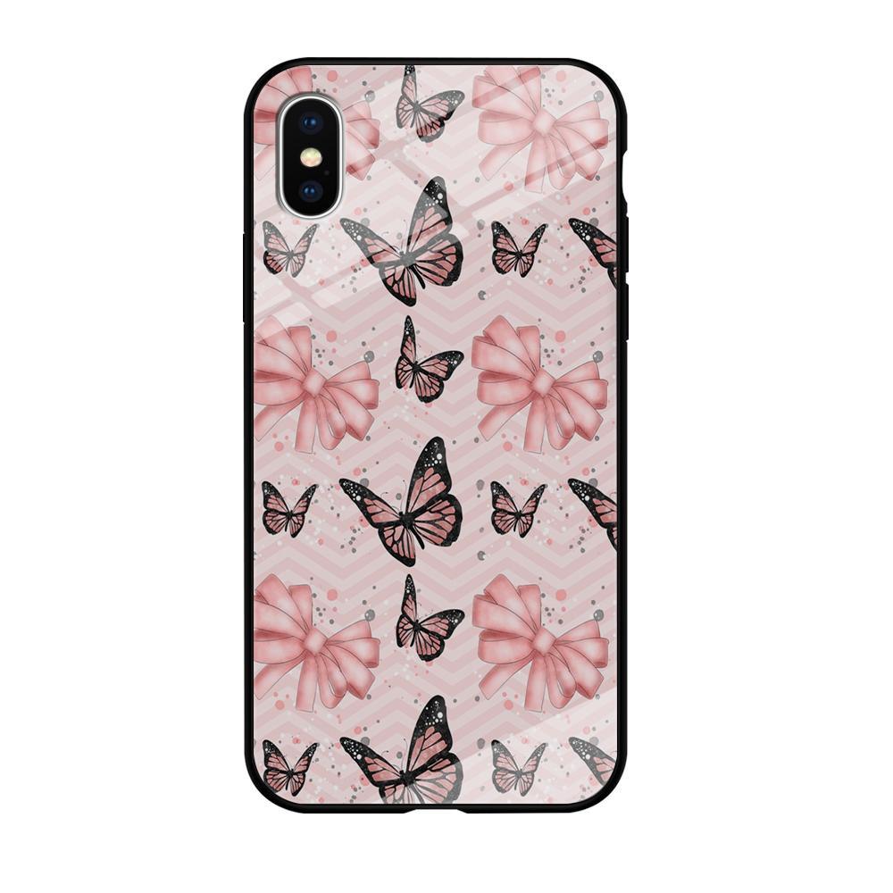 Strip Beauty Butterfly iPhone X Case-Oxvistore