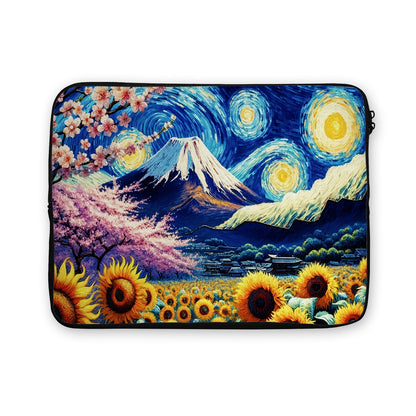 Sunflower Mountain Starry Night Laptop Sleeve Protective Cover