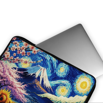 Sunflower Mountain Starry Night Laptop Sleeve Protective Cover