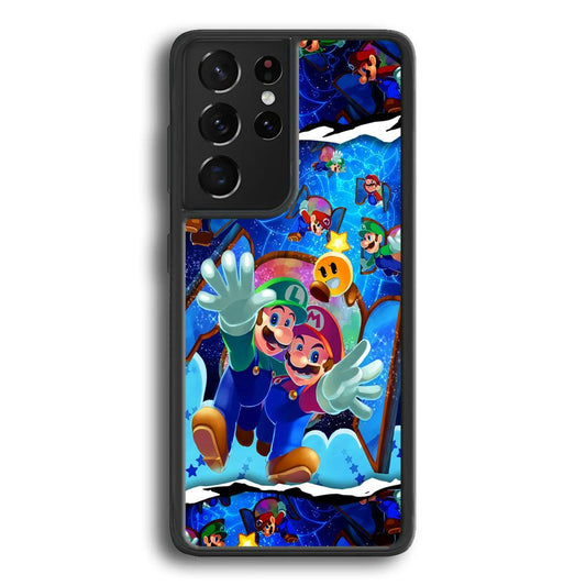 Super Mario Door to Victory Samsung Galaxy S24 Ultra Case-Rubber Black (2D Case)-Oxvistore