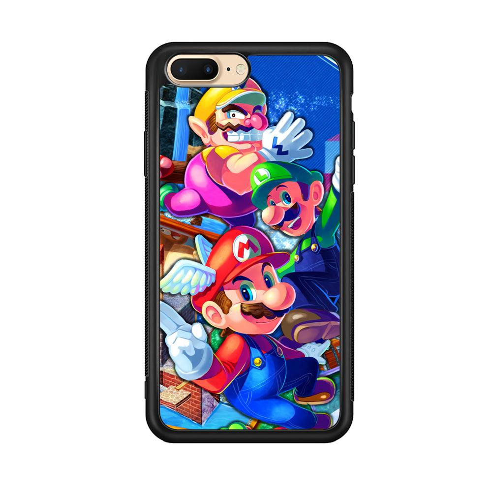 Super Mario Flying Challenge iPhone 8 Plus Case-Rubber Black (2D Case)-Oxvistore