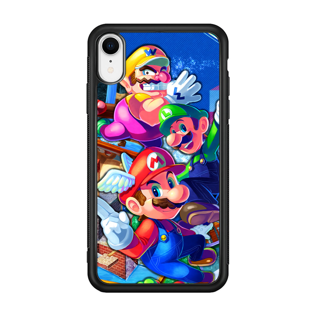 Super Mario Flying Challenge iPhone XR Case-Rubber Black (2D Case)-Oxvistore
