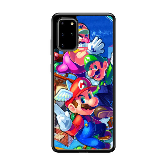 Super Mario Flying Challenge Samsung Galaxy S20 Plus Case-Rubber Black (2D Case)-Oxvistore