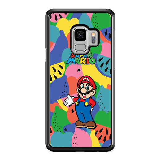 Super Mario Fruits Party Samsung Galaxy S9 Case-Rubber Black (2D Case)-Oxvistore