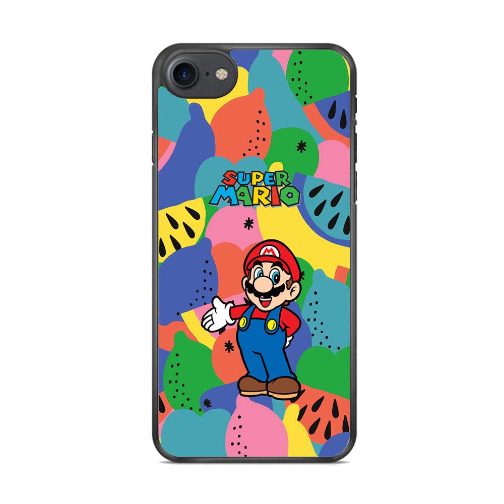 Super Mario Fruits Party iPhone 7 Case-Rubber Black (2D Case)-Oxvistore