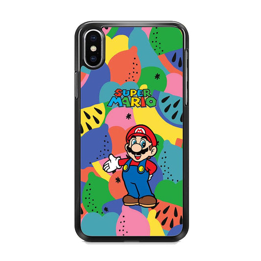 Super Mario Fruits Party iPhone XS MAX Case-Rubber White (2D Case)-Oxvistore