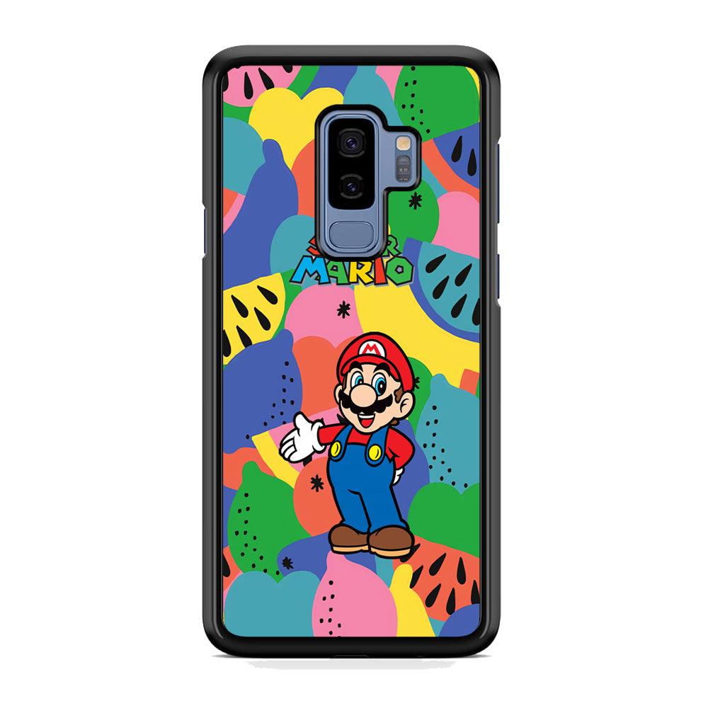 Super Mario Fruits Party Samsung Galaxy S9 Plus Case-Rubber Black (2D Case)-Oxvistore