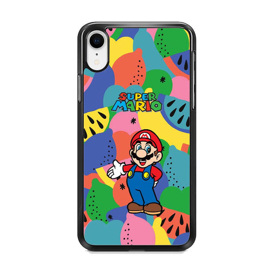 Super Mario Fruits Party iPhone XR Case-Rubber Black (2D Case)-Oxvistore