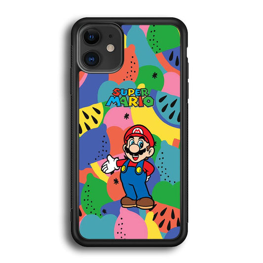 Super Mario Fruits Party iPhone 11 Case-Rubber Black (2D Case)-Oxvistore
