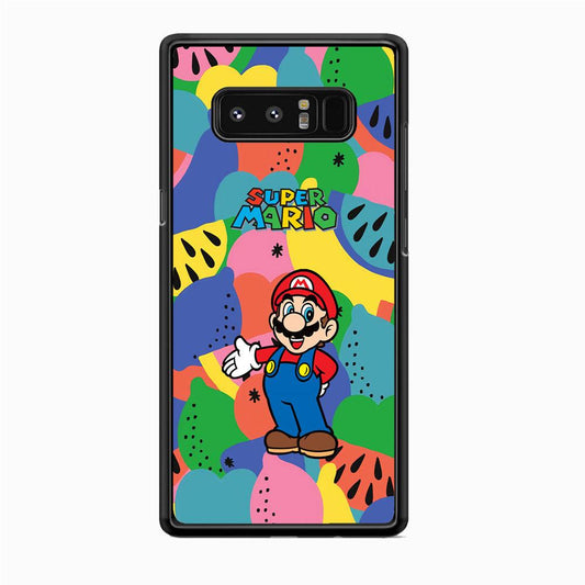 Super Mario Fruits Party Samsung Galaxy Note 8 Case-Rubber Black (2D Case)-Oxvistore