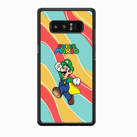 Super Mario Luigi Step and Fly Samsung Galaxy Note 8 Case-Rubber Black (2D Case)-Oxvistore