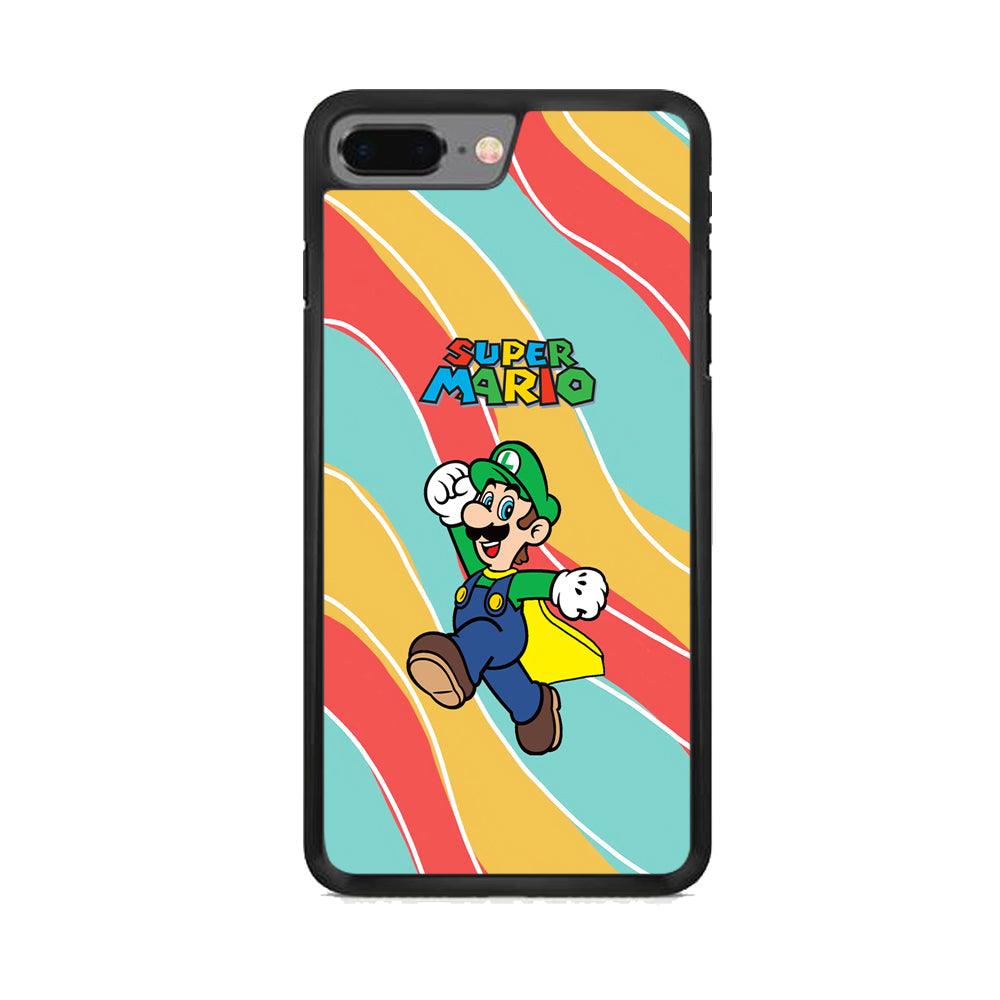 Super Mario Luigi Step and Fly iPhone 8 Plus Case-Rubber White (2D Case)-Oxvistore
