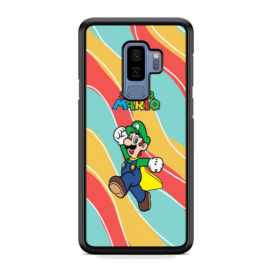 Super Mario Luigi Step and Fly Samsung Galaxy S9 Plus Case-Rubber Black (2D Case)-Oxvistore