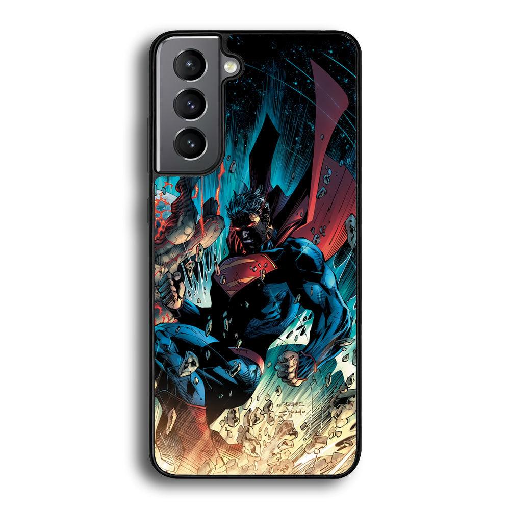 Superman Kick The Enemy Samsung Galaxy S24 Case-Rubber Black (2D Case)-Oxvistore