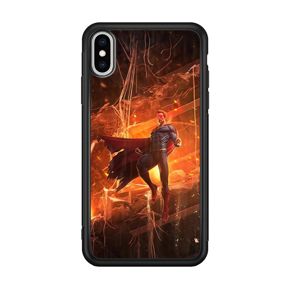 Superman Rise of Flaming Eye iPhone Xs Max Case-Oxvistore