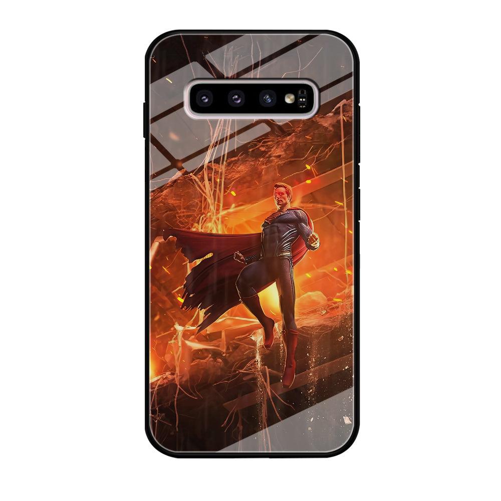 Superman Rise of Flaming Eye Samsung Galaxy S10 Case-Oxvistore