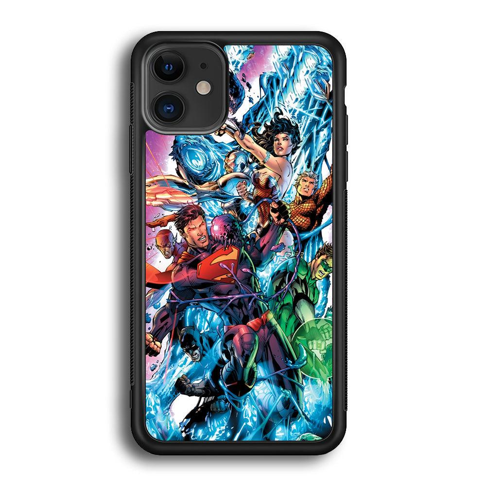 Superman Squad of Justice iPhone 11 Case-Rubber Black (2D Case)-Oxvistore